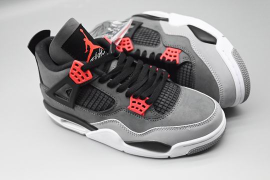 Air Jordan 4 Retro ‘Infrared’ Men's Women's Basketball Shoes AJ4 Grey Red-52